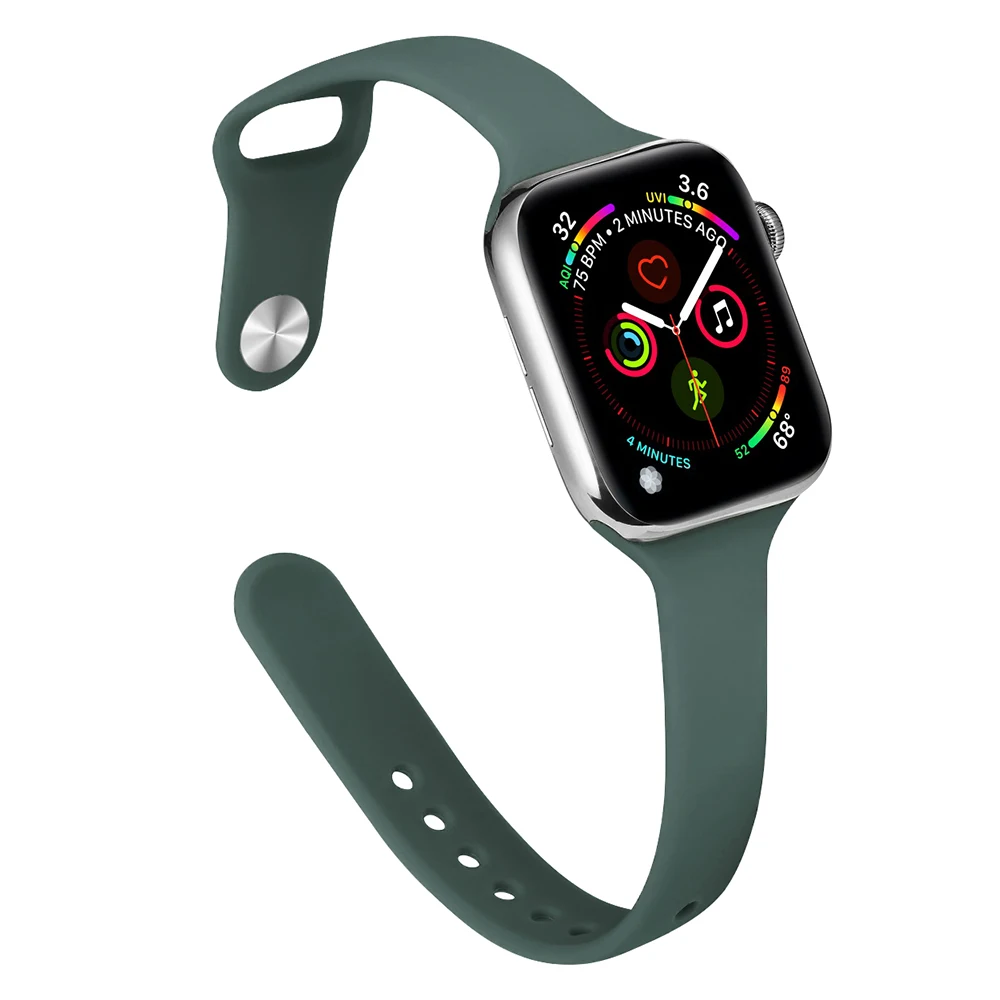 Men Women Replacement Smart Bands Strap For Apple Watch 38mm 42mm 40mm 44mm  Sport Slim Silicone Watch Band - Buy Slim Silicone Watch Band,Slim Silicone  Band For Apple Watch,Slim Silicone Watch Strap