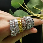 Diamond Jewelry RINNTIN SR48 Round Cubic Zirconia Diamond 18k Gold Plated Stackable Rings Jewelry Women