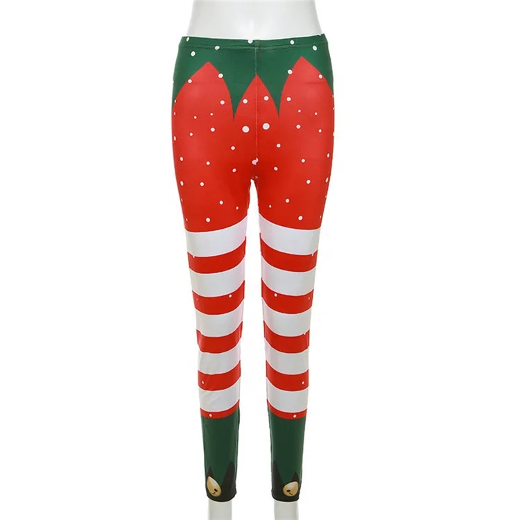 Fall Red Fashion Print Legging Pants Christmas Clothing For Women 2023 High Waist Causal Pencil Pants