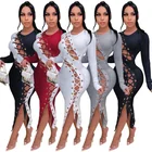 Dress 2021 Hot Sale Lace Hollow Out Women's Spring Clothing Female Sexy Tight Dress Female Long Dress