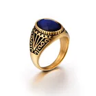 Ruby Rings 2021 New Retro Boom Jewelry Plating 18k Real Gold Ruby Titanium Steel Mens Rings Jewelry