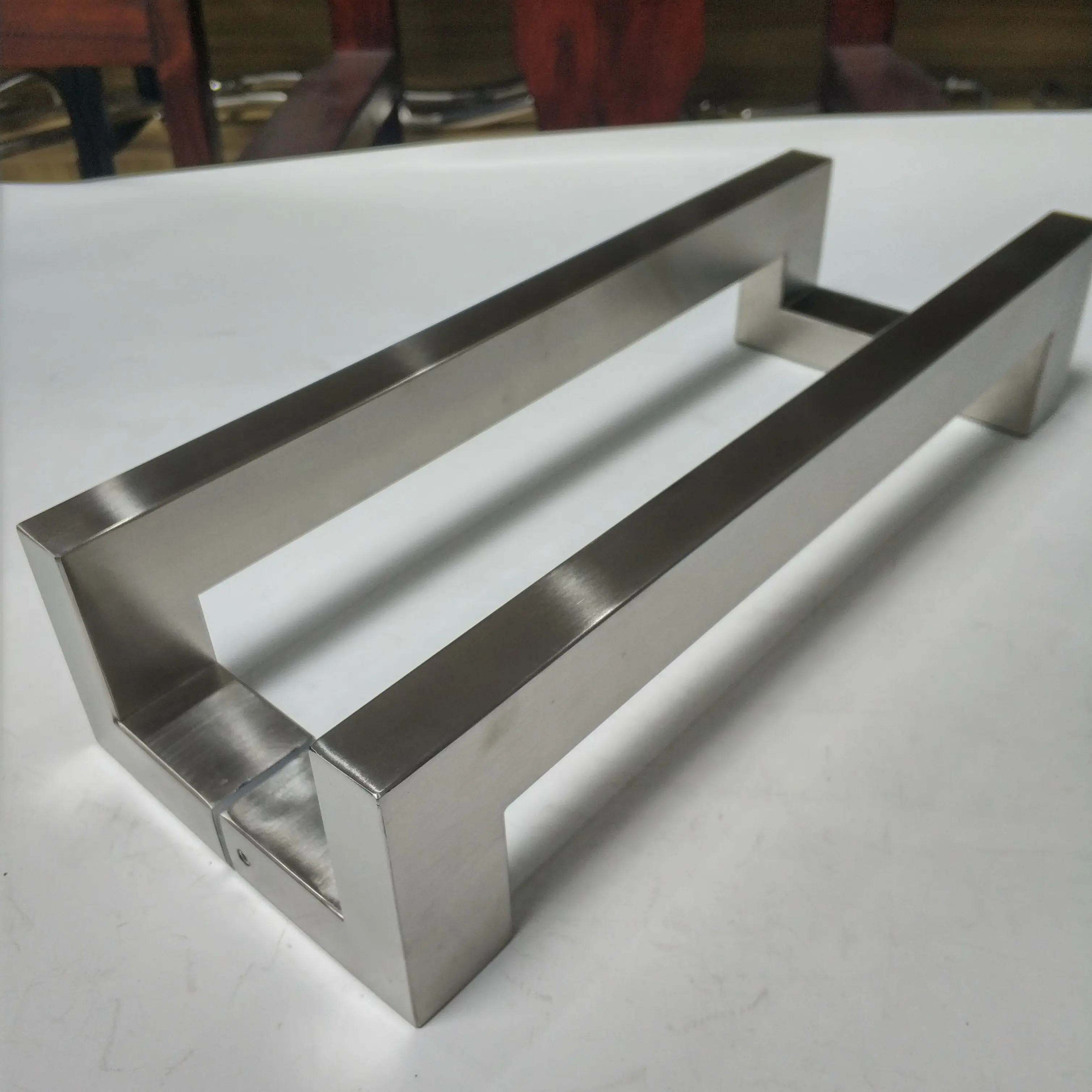 Stainless Steel Interior Door Handle Glass Double Pull Handles Classic Square Door Handle