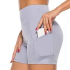 Running Compression Leggings Femme Compression Sport Clothes Custom Seamed Pocket Running Legging Short Yoga