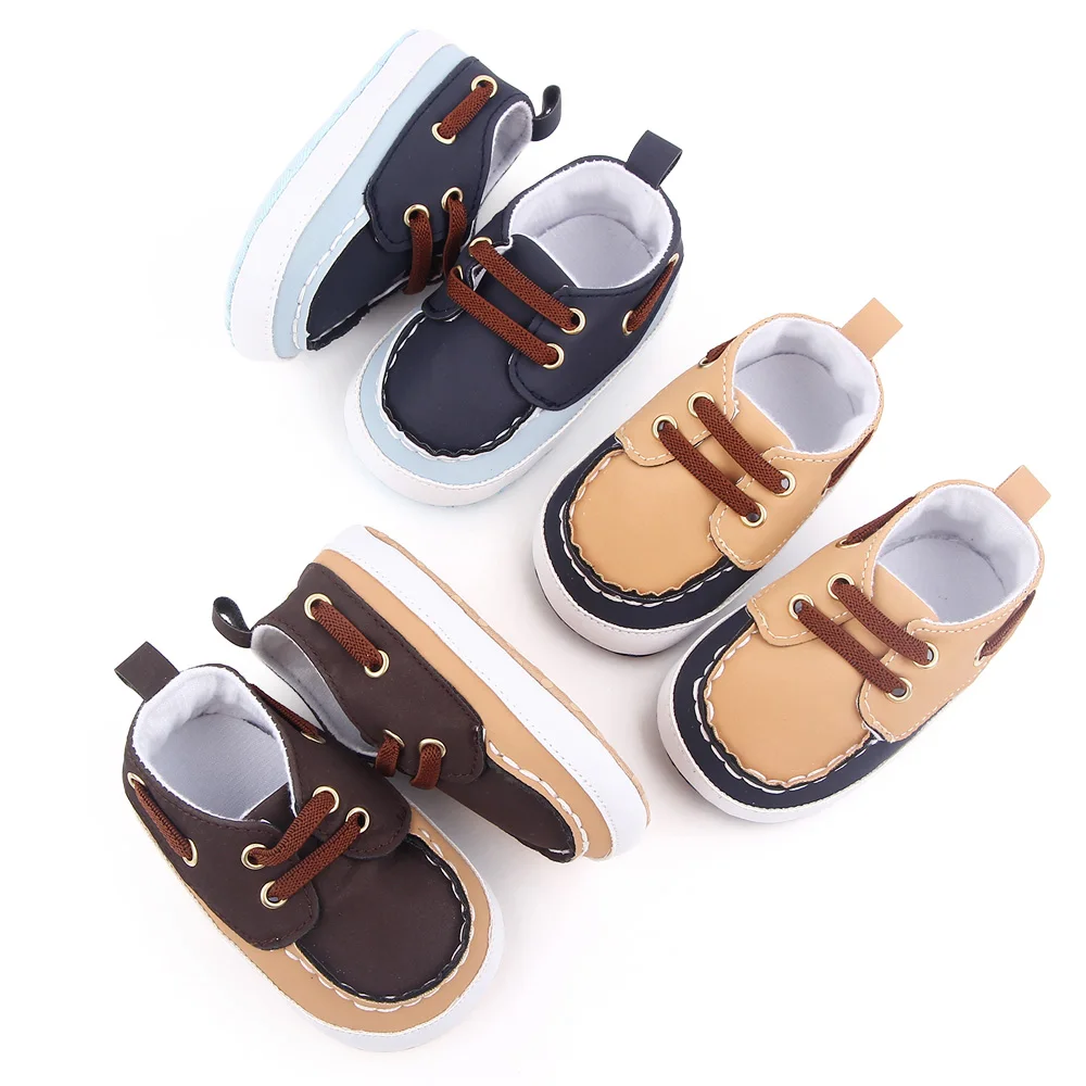Spring and Autumn 0-12 Months Baby Elastic Soft Soled Color Matching Casual Toddler Shoes factory