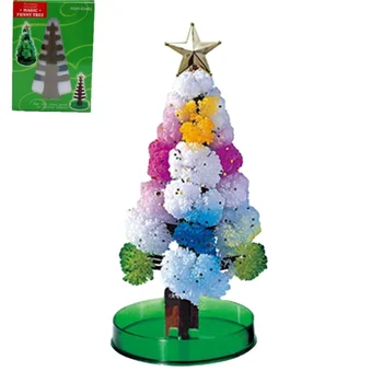 3 Types 14cm Magic Growing Christmas Tree DIY Fun Xmas Gift Toy for Adults Kids Home Festival Party Decor Props Mini Tree