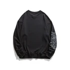 Black Sweatshirt Custom Black Crewneck Printed Sweatshirt Long Sleeve Hoodie Man