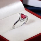 925 Sterling Silver Rings Ring Silver 925 Sterling Silver Pink Diamond Rings Womens Heart Engagement Ring