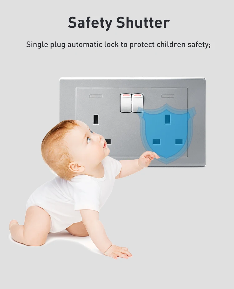 SIASE British Standard 20A water heater switch with indicator grey color