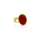 Red Stone Rings Chris April 925 Sterling Silver 18k Gold Plated Manmade Red Agate Stone Gemstone Rings