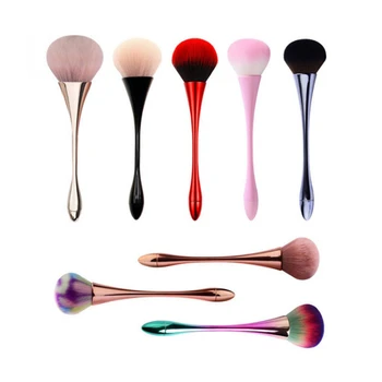 Fashion Popular Round Mini Nails Art Dust Cleaner Soft Head Manicure Beauty Powder Cleaning Brush Remover Makeup Tool