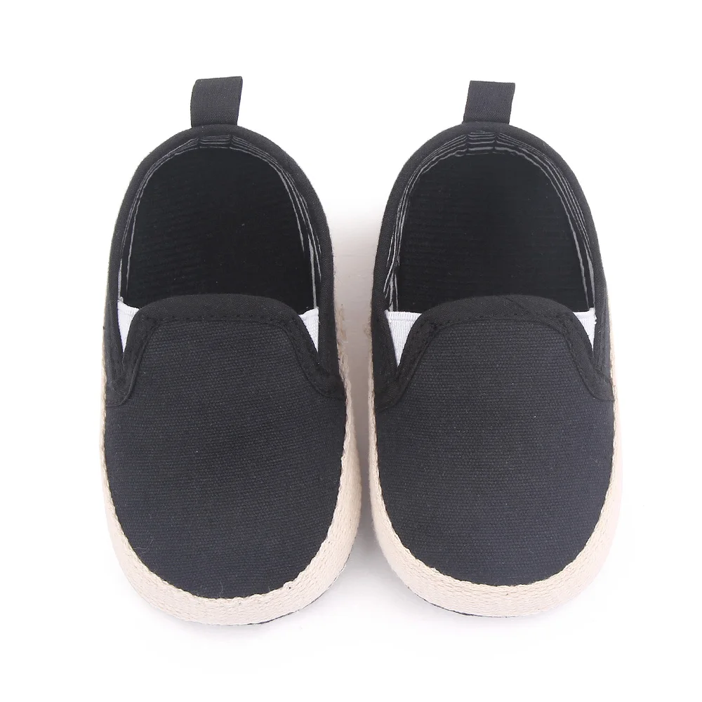 Spring and Autumn Baby Boys Solid Color Striped Soft Soled Peas Infants Toddler Shoes factory