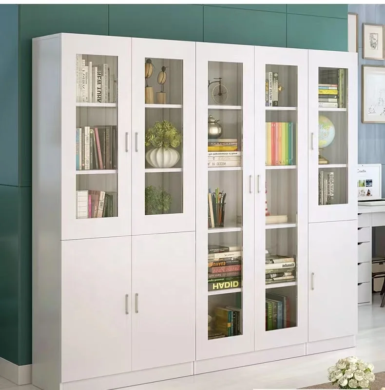 Modern glass bookcase bookshelf fine free combination File cabinet Office bookcase storage ark