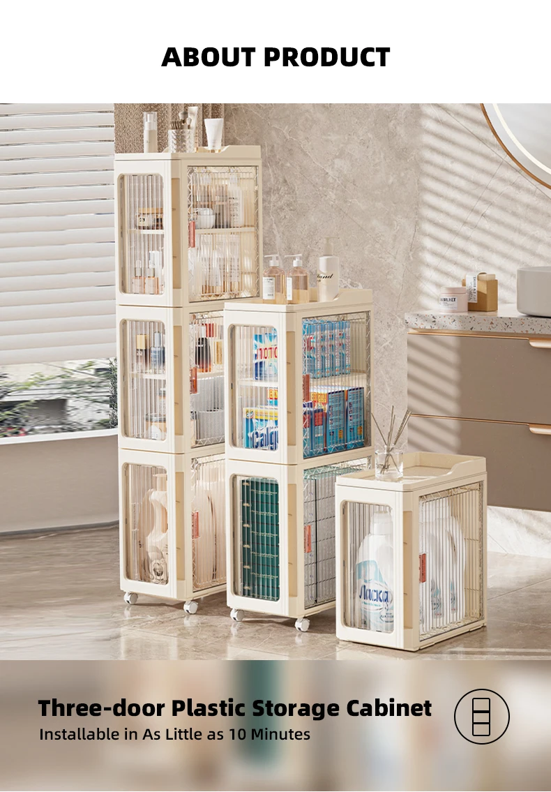 6 tier plastic storage cart 3 sided open storage cart bathroom storage cart-2