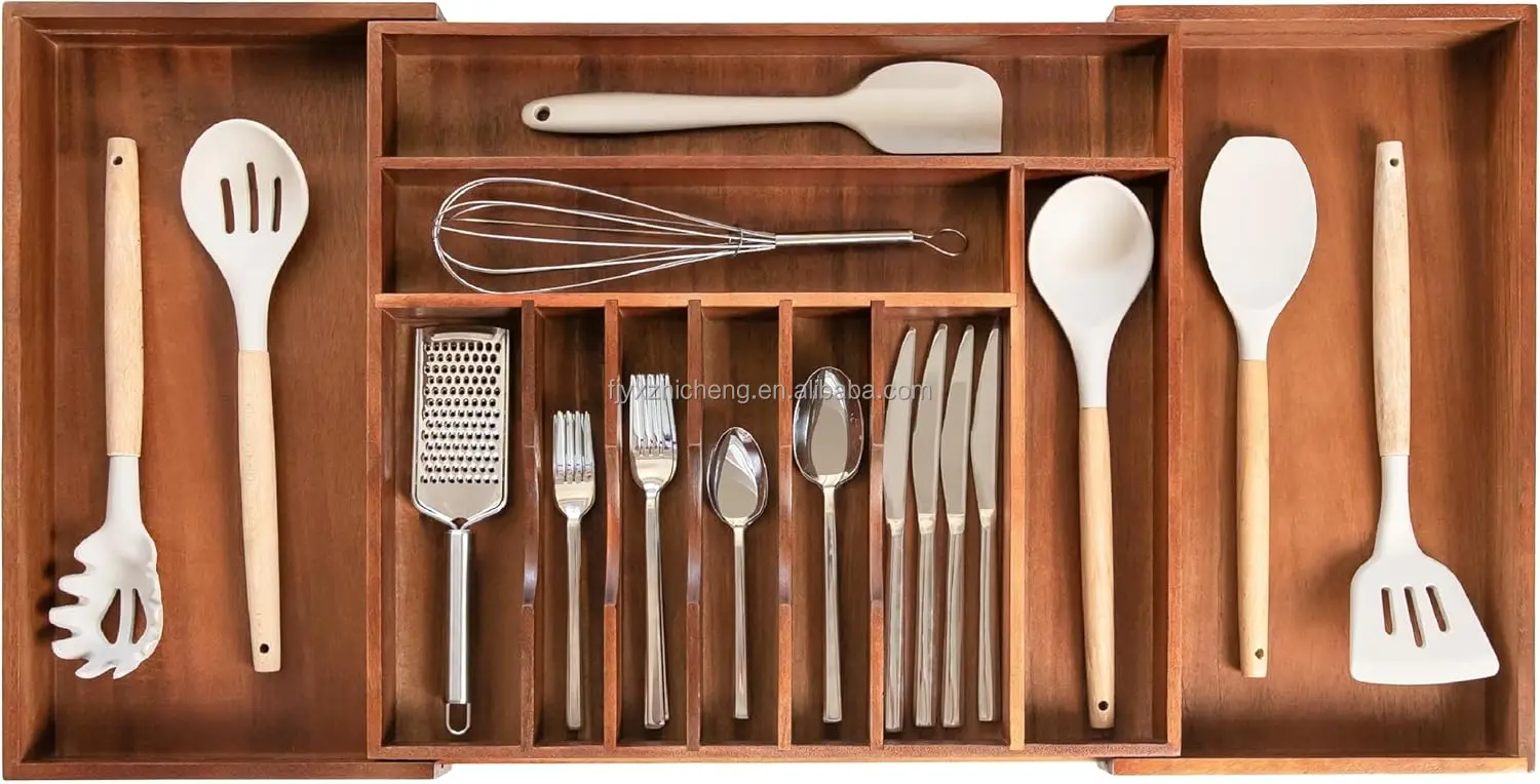 product premium silverware flatware utensil organizer rectangular kitchen drawers food safe contract grade expandable-0