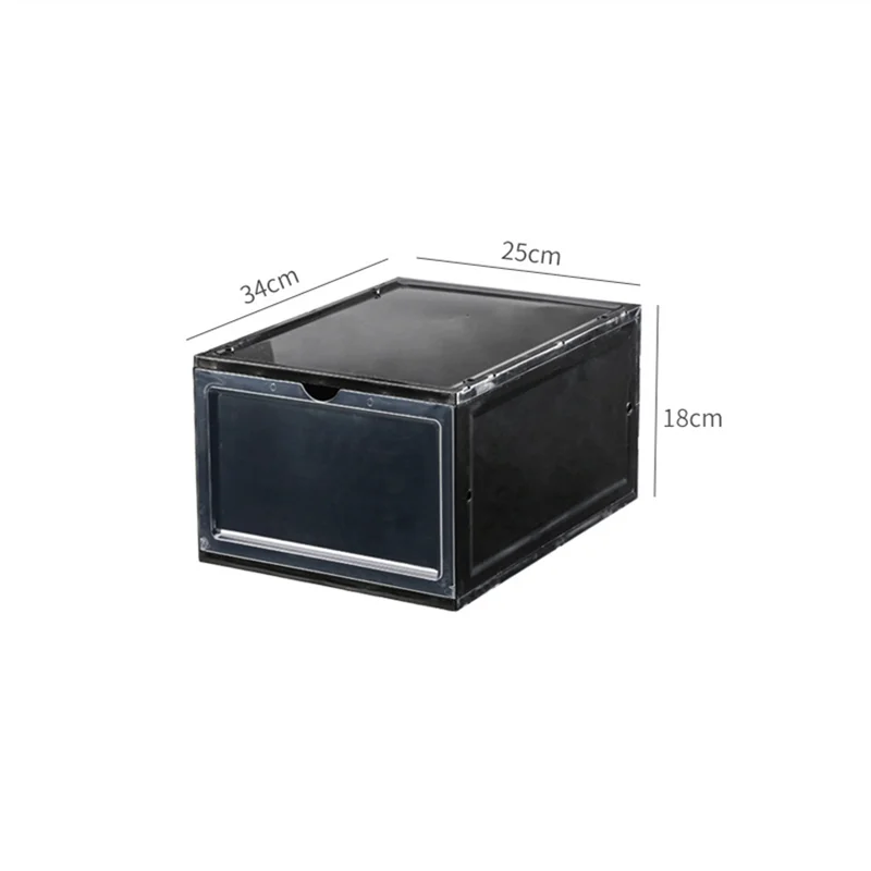 Plastic Front Open Magnetic Shoe Storage Box Clear Shoe Display Case Stackable Large Sneaker Box