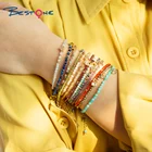 Beads For Bracelet Bestone Metal Heart Hot Sale 3mm Pink Opal Beads Stone Bracelet For Women And Girls