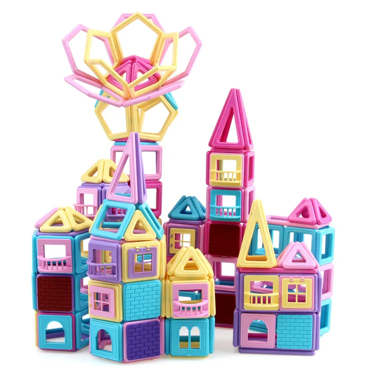Soli Kids 40 80 pcs Educational 3D Magnetic Toy Magnetic Building Block Tiles Set Magnetic Tiles For Children
