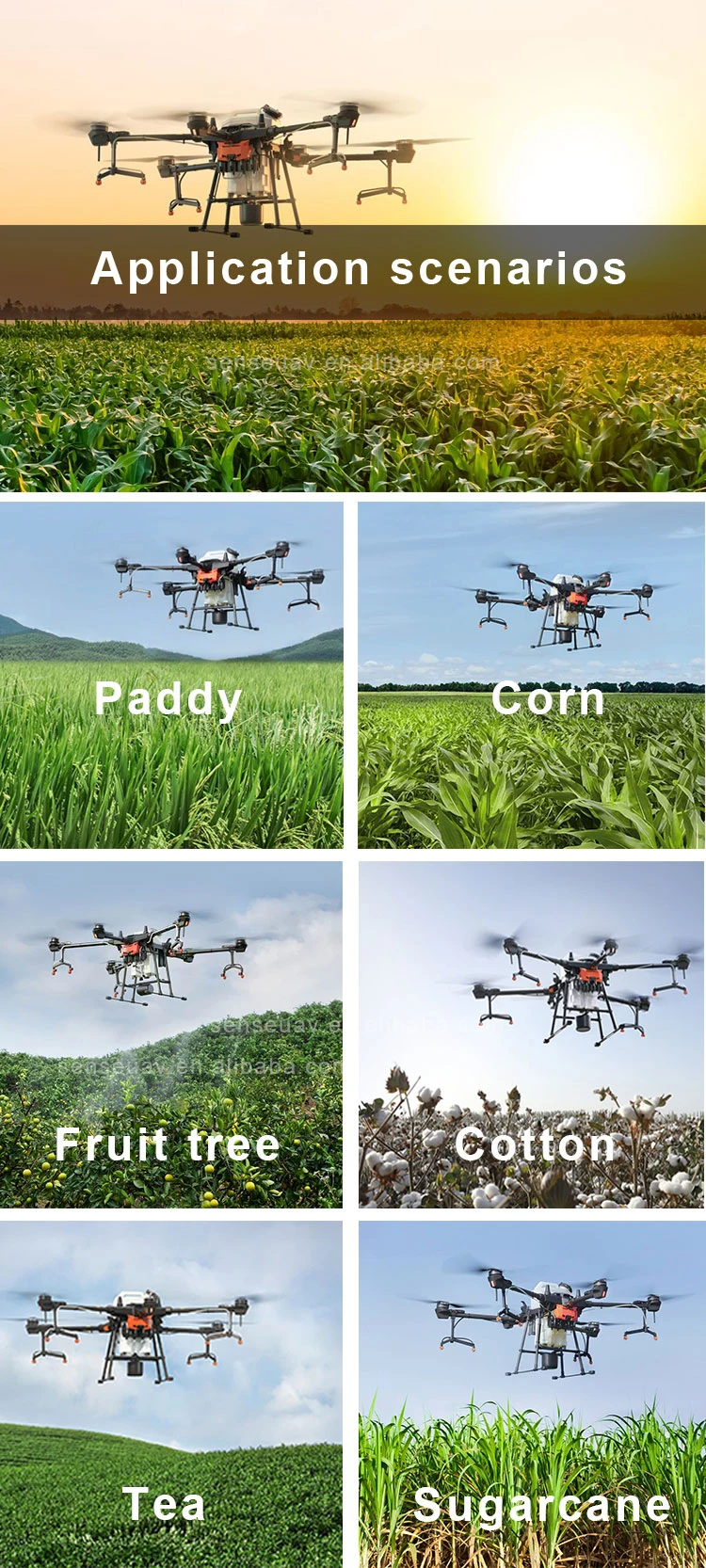 High Efficiency Drone Agricultural Agras T20 T30 T10 Fumigators Uav