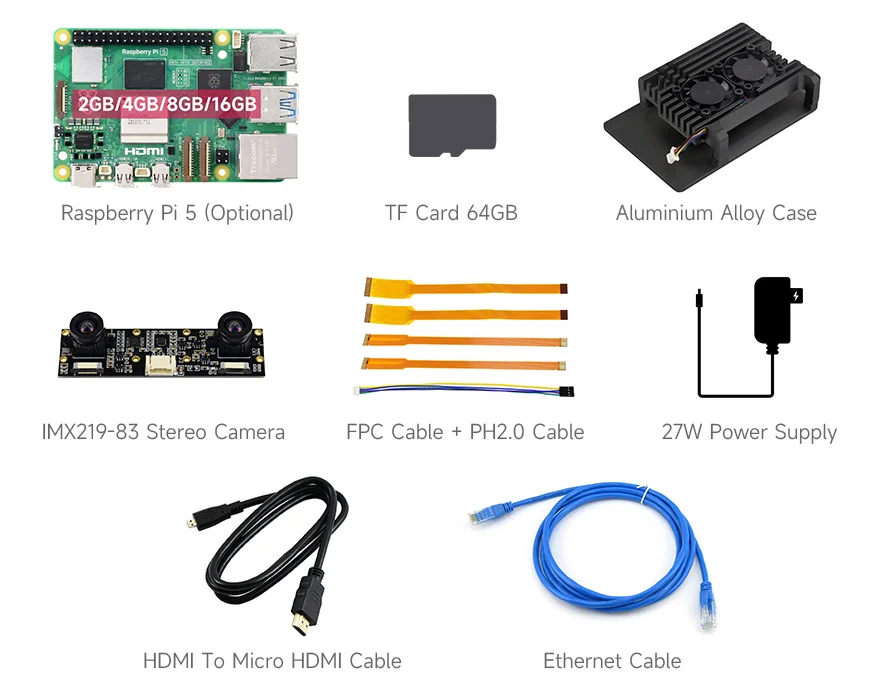 Waveshare PI5-16GB Dual-Camera Kit A UK -SKU-30180 ,Raspberry Pi 5 Kit ...