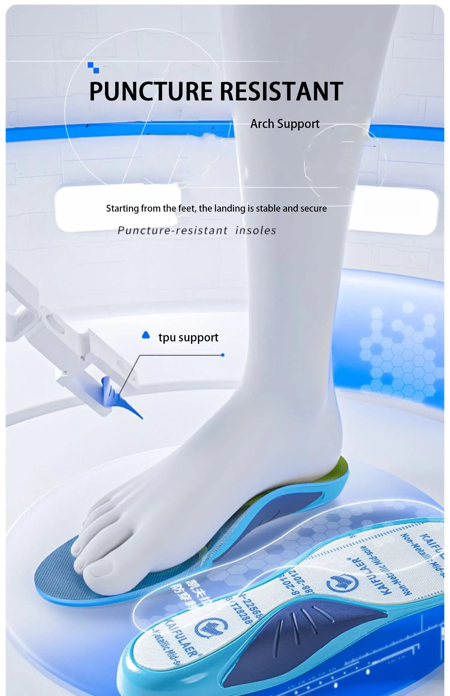 Custom Anti Puncture Insoles for Safety Work Shoes Custom Anti Puncture Insoles for Safety Work Shoes