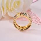 Fashion Crystal Ring BAOYAN Fashion Golden Rainbow Crystal Gemstone Finger Ring