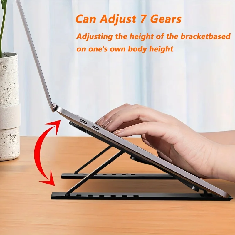 Computer Bracket HolderFolding Height Adjustable Aluminum Foldable Portable Adjustment Desktop Laptop Holder Riser Stand