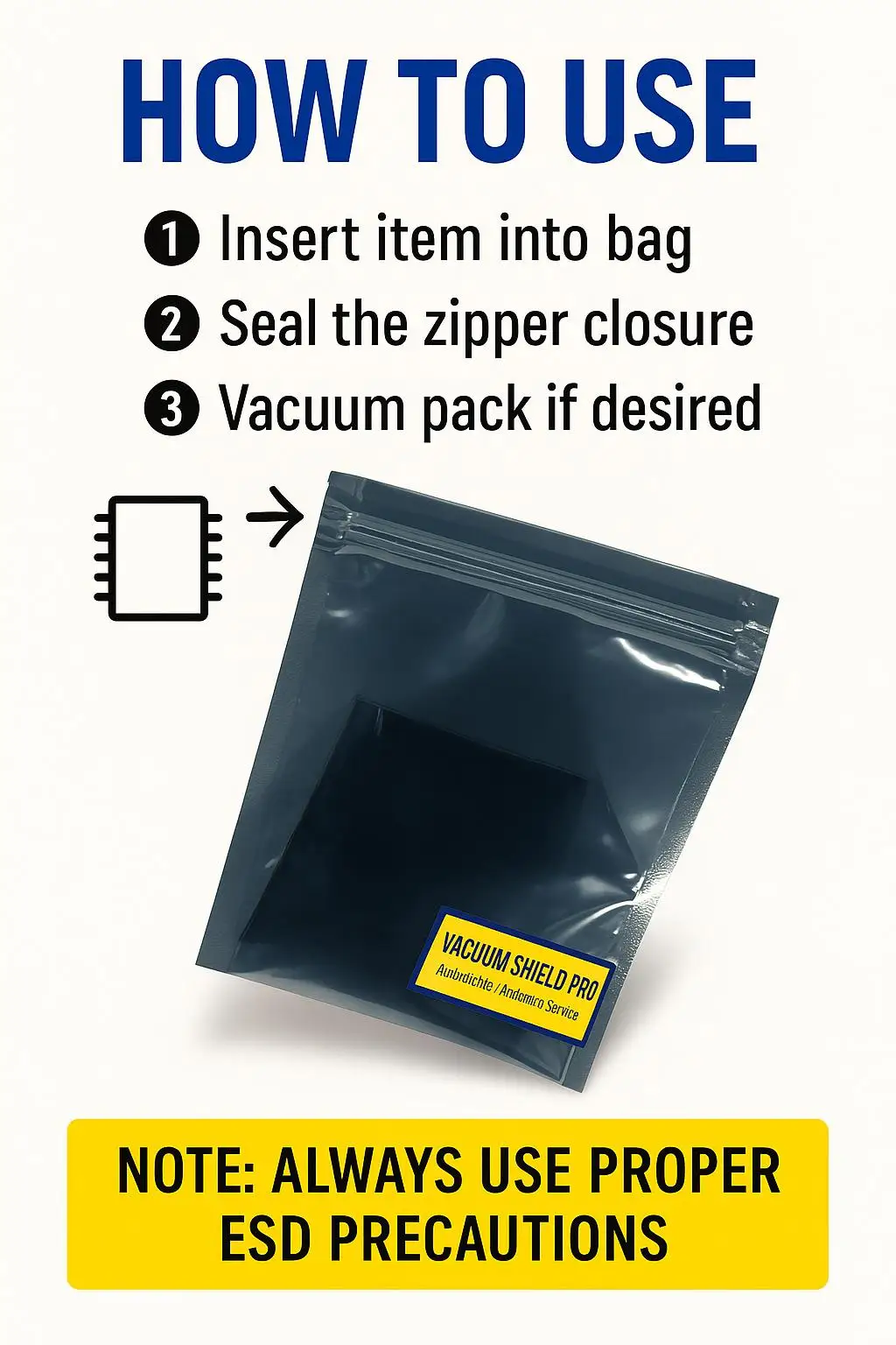 Custom Printed Antistatic ESD Shielding Bag with Ziplock for Moisture Barrier Packaging of Sensitive Electronics - detail 9