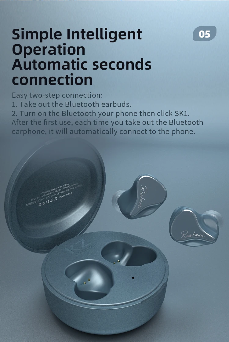 Kz Sks True Wireless Earphones Bluetooth 5.2 Headphone Hybrid 1dd 1ba ...