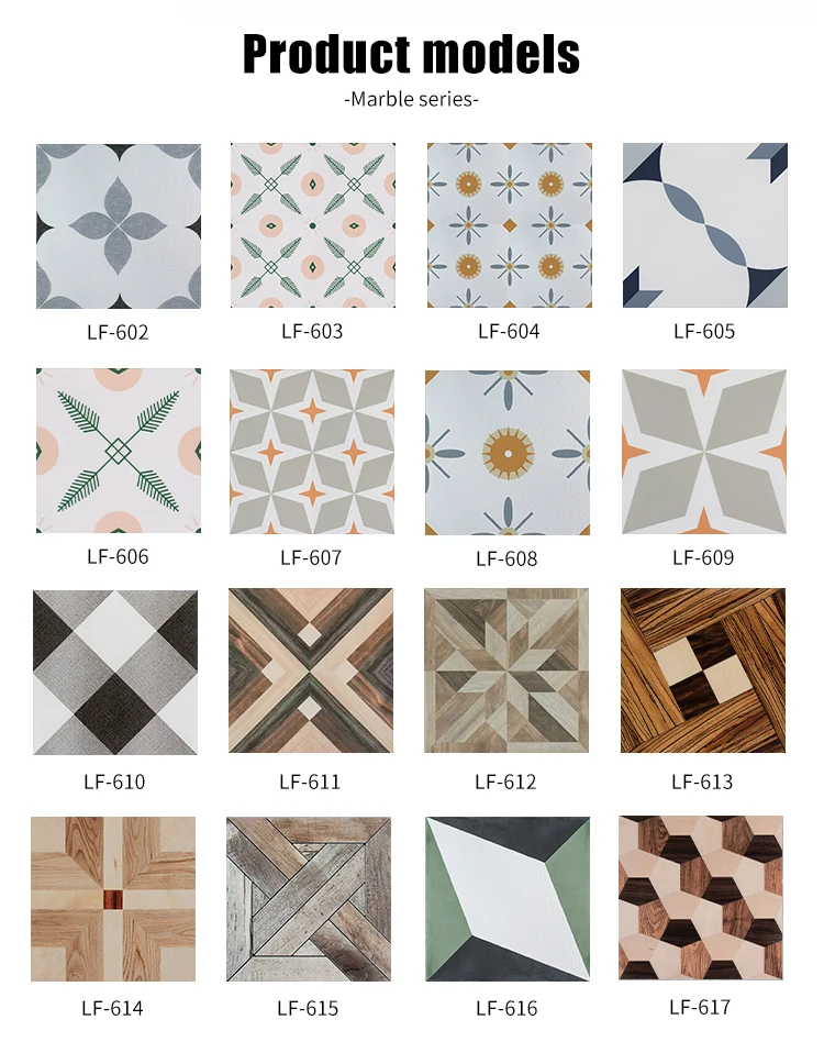 Waterproof Self Adhesive Vinyl Flooring with 3 Years Warranty and 62 Pieces per Carton for Indoor Use