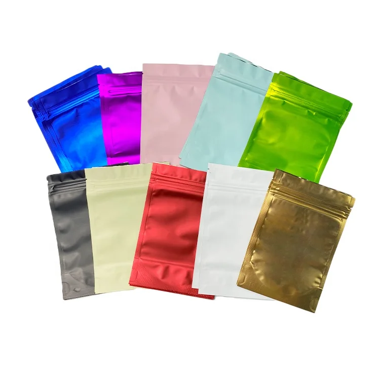 Colors Matte Pure Aluminum Foil Stand Up Pouches for Zip Mylar Food Lock Bags