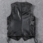 Vest Leather Direct Selling Wholesale High Quality Vest Sleeveless Leather Waistcoat Outer Wear For Mens