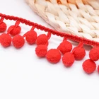 Tassel Trimming New Double Layer Tassel Pompom White Color Mini Pom Pom Trim