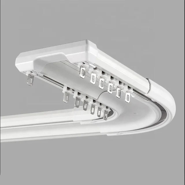 Heavy Duty Aluminum Conjoined Double Ceiling Curtain Rail For Interior Decoration