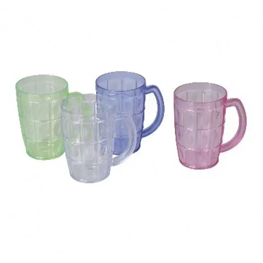 Clear Plastic Beer Mug with handle Shot for Beer Fest 0.4L