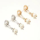 Jewelry Design High Quality Jewelry Korean Delicate Design Luxury Hollow Inlaid Women Pearl Pendant Earrings