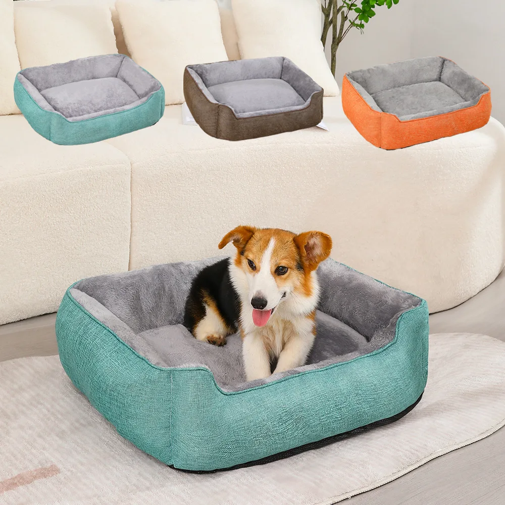 product new arrival eco friendly scratch resistant outer fleece inner with pp cotton filling washable plush pet dog bed-52