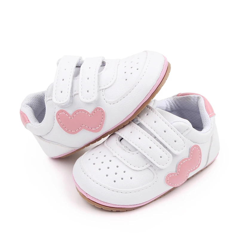 Baby Boys and Girls Wavy Letter W Soft Soled Casual Small White Shoes Toddler Sneakers details