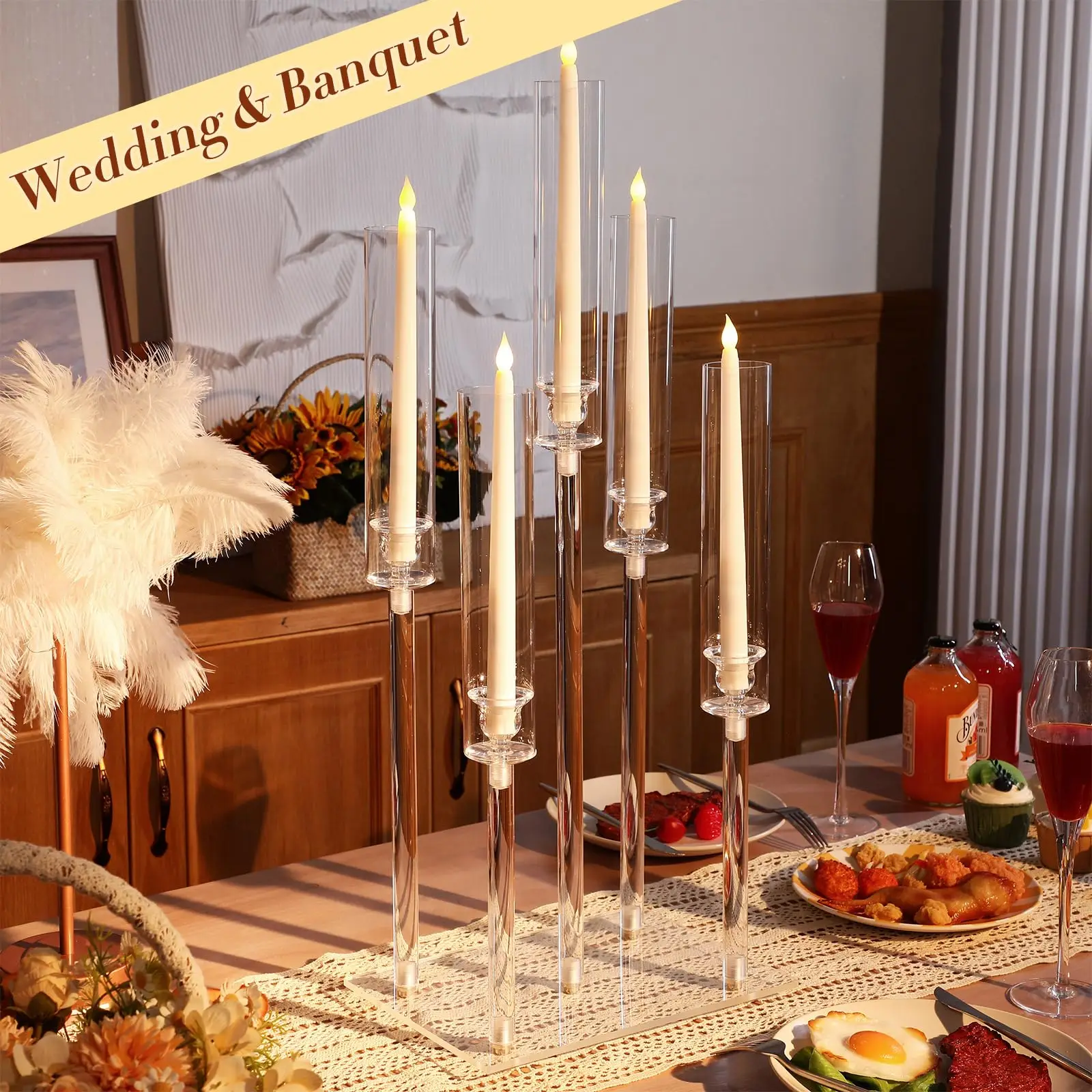 Modern Design Transparent Floor Acrylic Centerpiece Stand Wedding