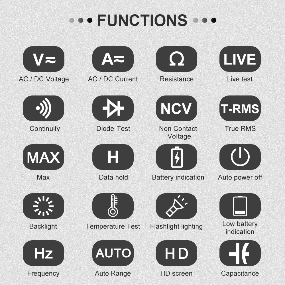 Habotest HT113C Digital Multimeter with Safety Rating CAT III 600V ABS Material and Low Battery Indicator