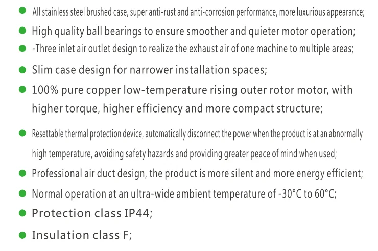 And1-outlet Exhaust Duct Fan, FULUDE, 3-inlet, 75/100mm, 3" - detail 4