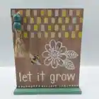 Craft Wood Decor Wooden Craft Home Decor MDF Table Sitter With Beads Jute Debossed Letters Flower