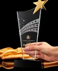 Hot Sale Design Custom Sample Blank Crystal Glass Star Cup Award Trophy