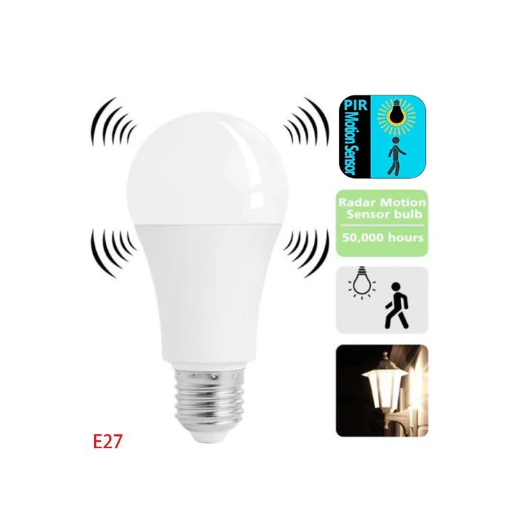Popular Logo E26 E27 LED Light Home Lamp Bulb Microwave Radar Motion Sensor 