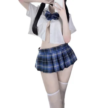 Wholesale Fashion Adult Night Pleated Skirt Suit Sexy Lingerie Japanese Mature Women School Girl Uniform