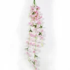 Wedding Romantic Artificial Cherry Blossom Garland Hanging Vine Silk Sakura Flower Hanging Wedding Wall Decoration Pink