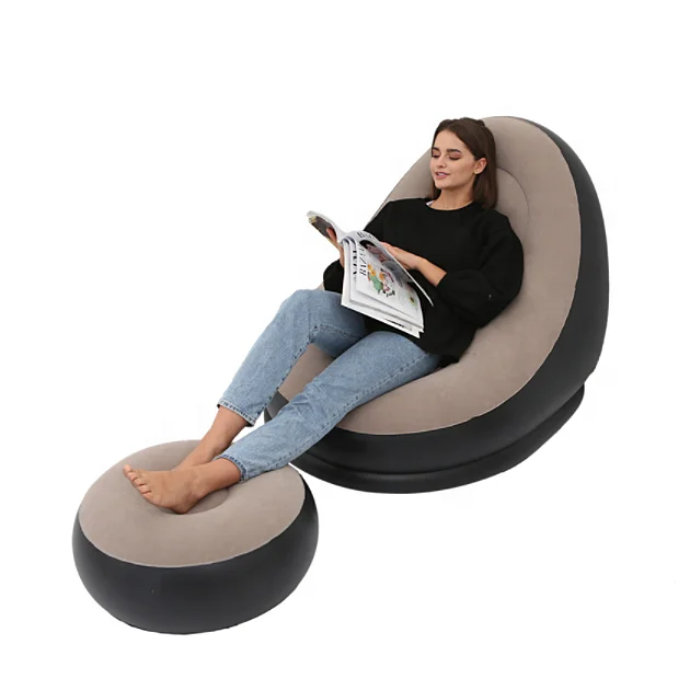 easy home inflatable lounge chair with ottoman