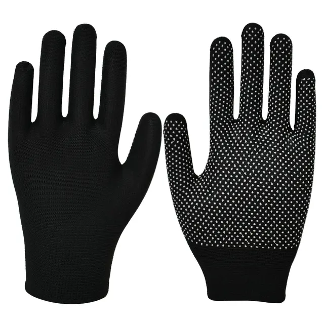 Black PVC dot cotton gloves with pigment Flexible Black Thermal Windproof Ski Gloves