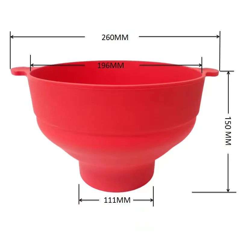 Kitchen Utensils Silicone Popcorn Bowl Large Capacity Portable Storage for Easy Cleaning manufacture