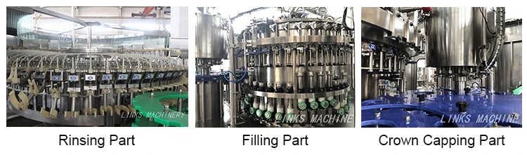 Complete Beer Bottling Plant Glass Bottle Rinsing Filling Capping 3 in 1 Production Line factory