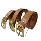 Belt Women Leather Solid Color Jeans Belt Women Cowhide Luxury Genuine Leather Belt